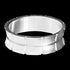 STAINLESS STEEL MEN’S CONCAVE GRID RING - FRONT VIEW