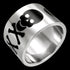 STAINLESS STEEL MEN’S SKULL & CROSSBONES ULTRA WIDE RING