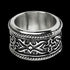 STAINLESS STEEL MEN'S KNIGHT'S ARMOUR ULTRA WIDE RING - TOP VIEW