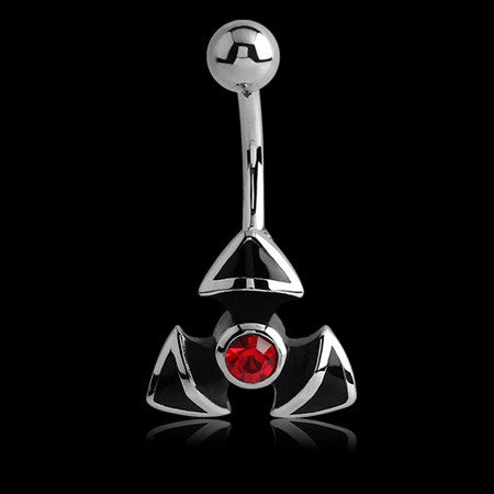 KOOLKATANA STAINLESS STEEL TRIAD GEM BELLY BAR