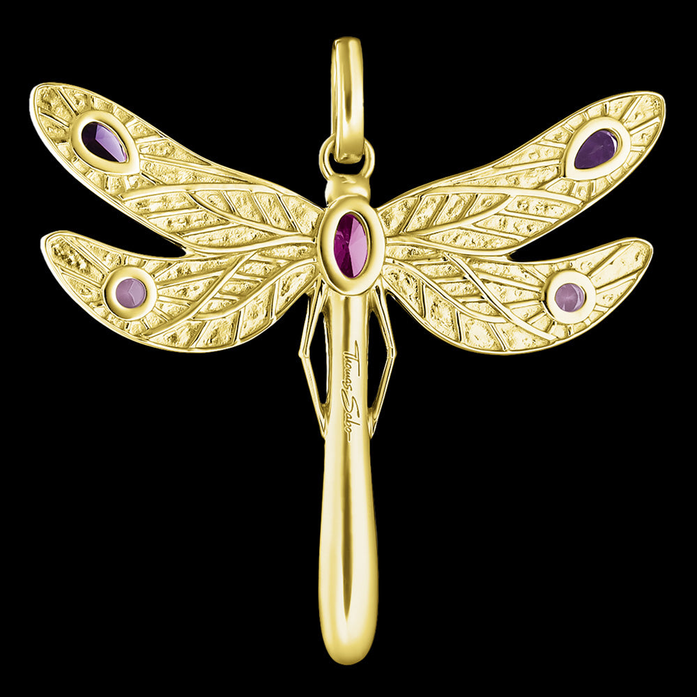 THOMAS SABO GOLD DRAGONFLY PENDANT - BACK VIEW