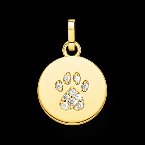 THOMAS SABO GOLD CAT PAW DISC PENDANT