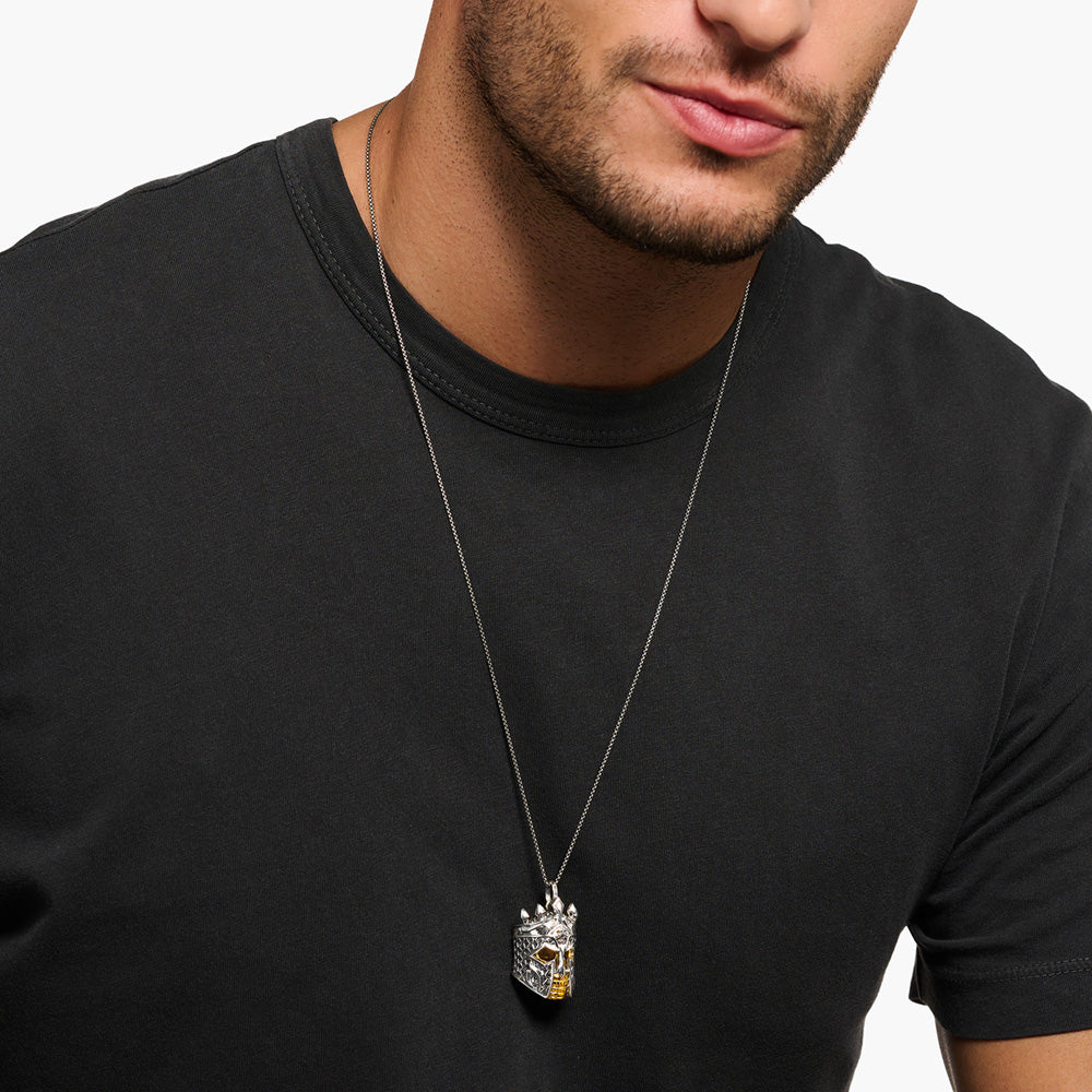 THOMAS SABO KNIGHT SKULL PENDANT - MODEL VIEW 2