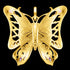 THOMAS SABO GOLD JEWELLED BUTTERFLY LARGE PENDANT - BACK VIEW